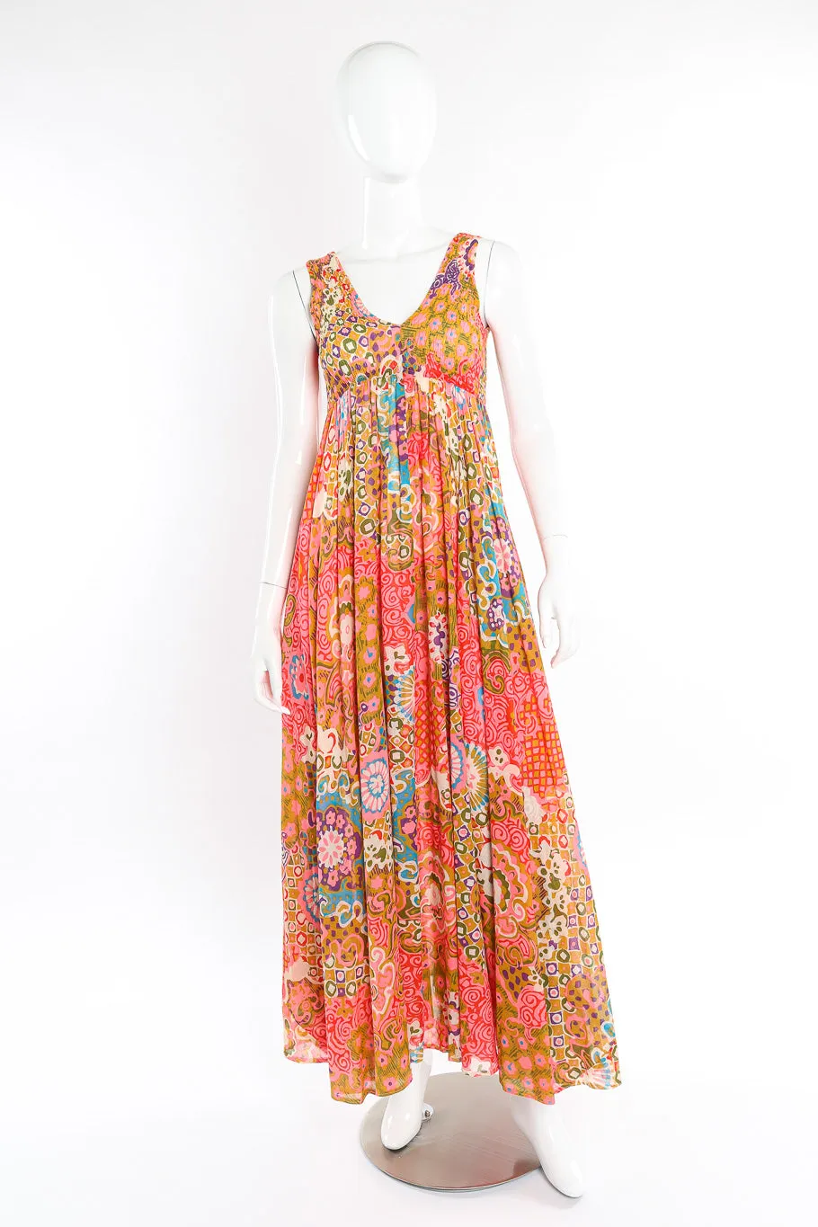 Psychedelic Maxi Dress With Shawl