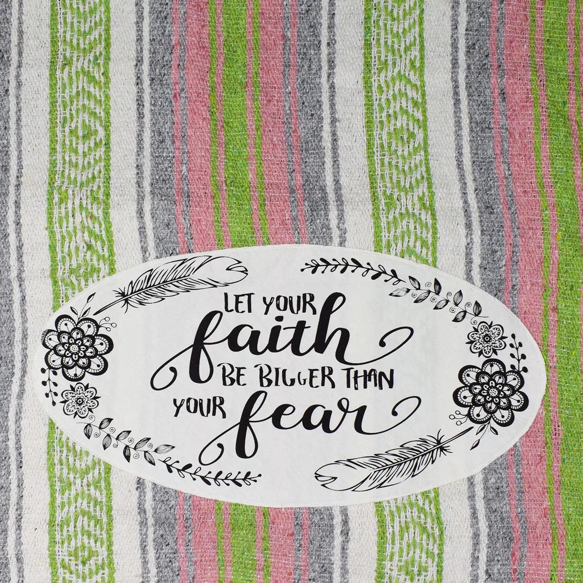 "Faith" - Lime/Grey Throw - Falza Mexican Blanket - Wholesale