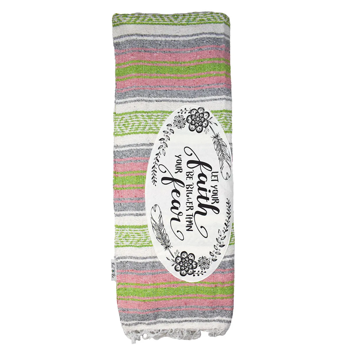 "Faith" - Lime/Grey Throw - Falza Mexican Blanket - Wholesale