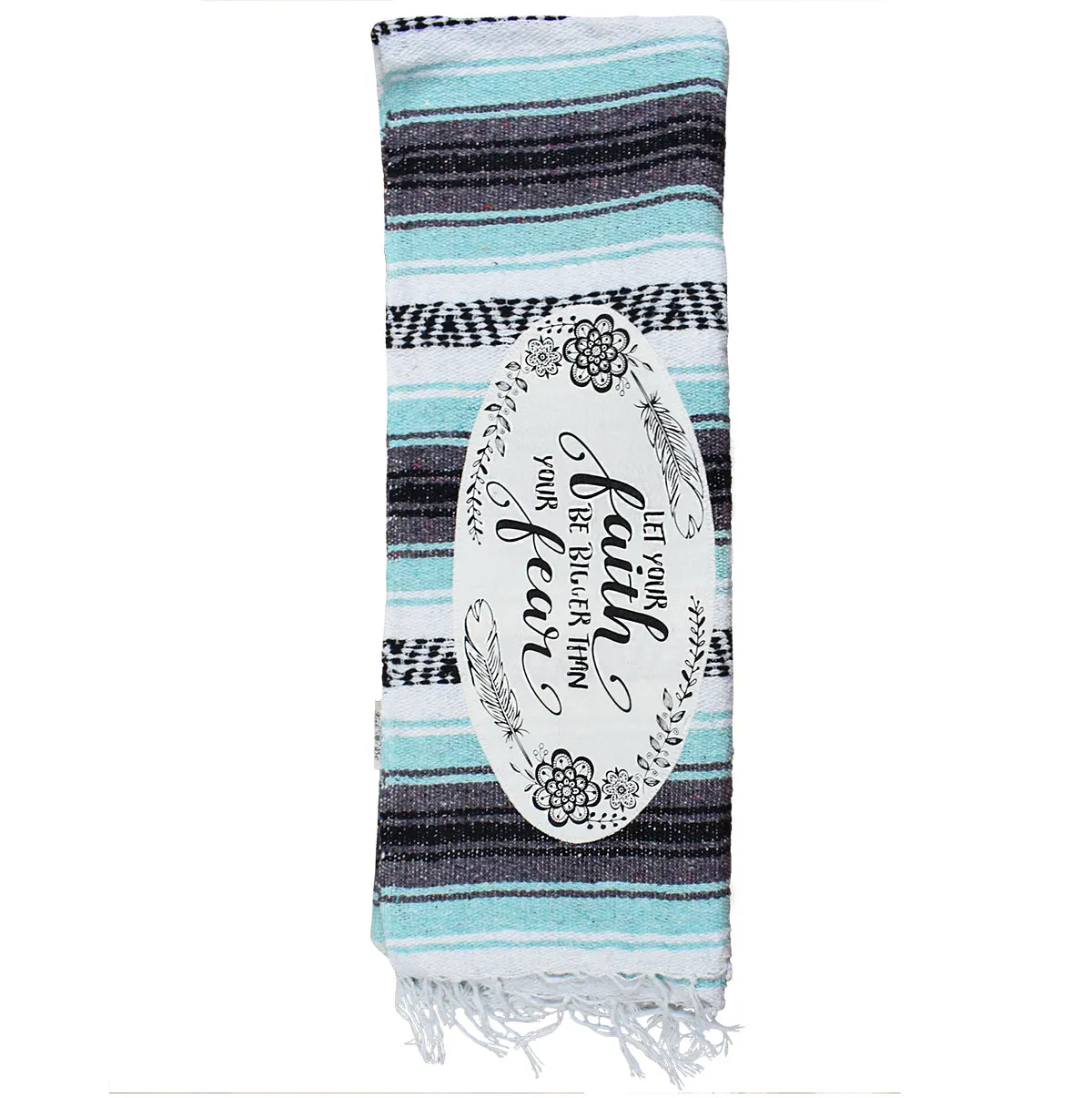 "Faith" - Mint Throw - Falza Mexican Blanket - Wholesale