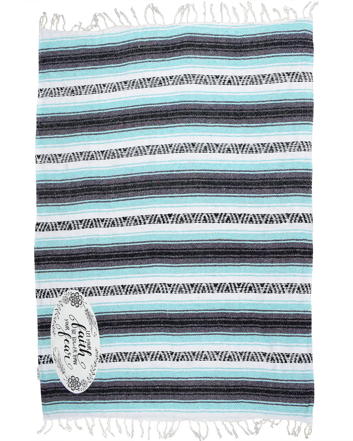 "Faith" - Mint Throw - Falza Mexican Blanket - Wholesale