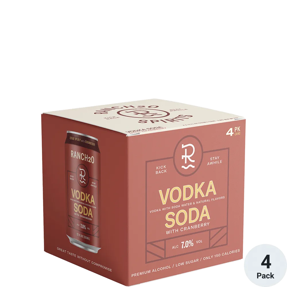 Ranch 20 Spirits Vodka Soda (4 Pack) 355 ml