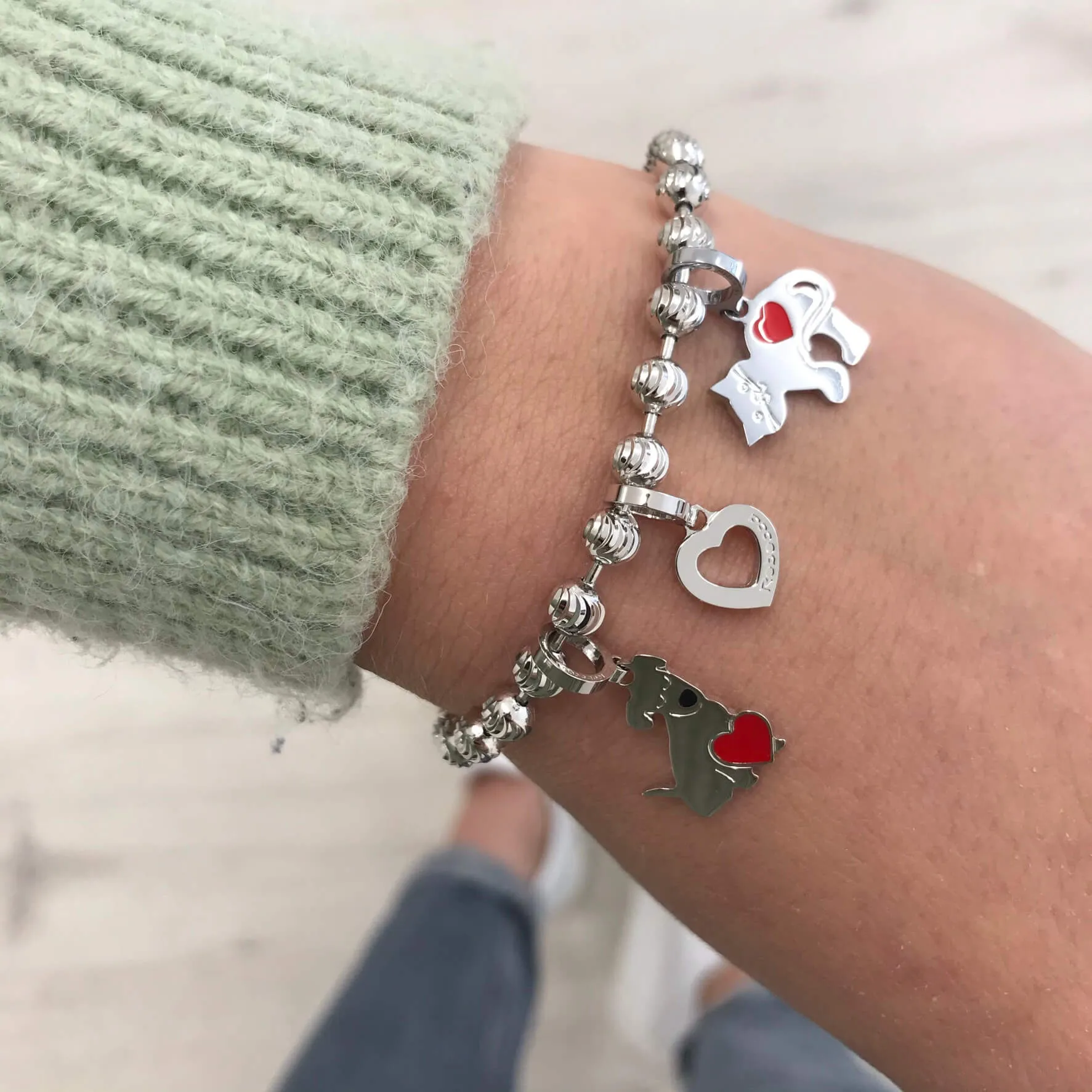 Rebecca My World Diamond Cut Silver Bracelet
