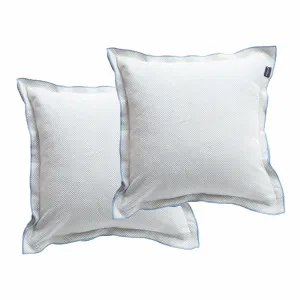 Renee Taylor Campbell Stone washed Yarn-dyed Cushion Twin Pack 50 x 50 Cms Feather Filled Sky