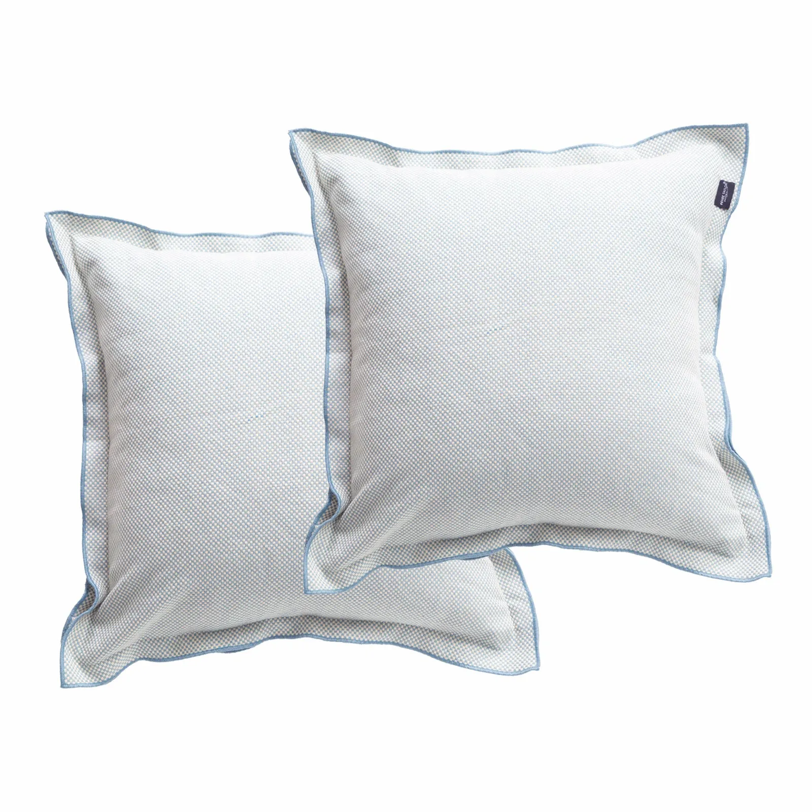 Renee Taylor Campbell Stone washed Yarn-dyed Cushion Twin Pack 50 x 50 Cms Feather Filled Sky