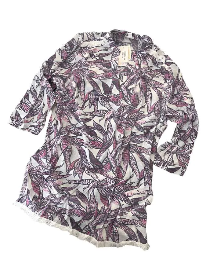 Resort Coastal - White Purple Tropical Floral