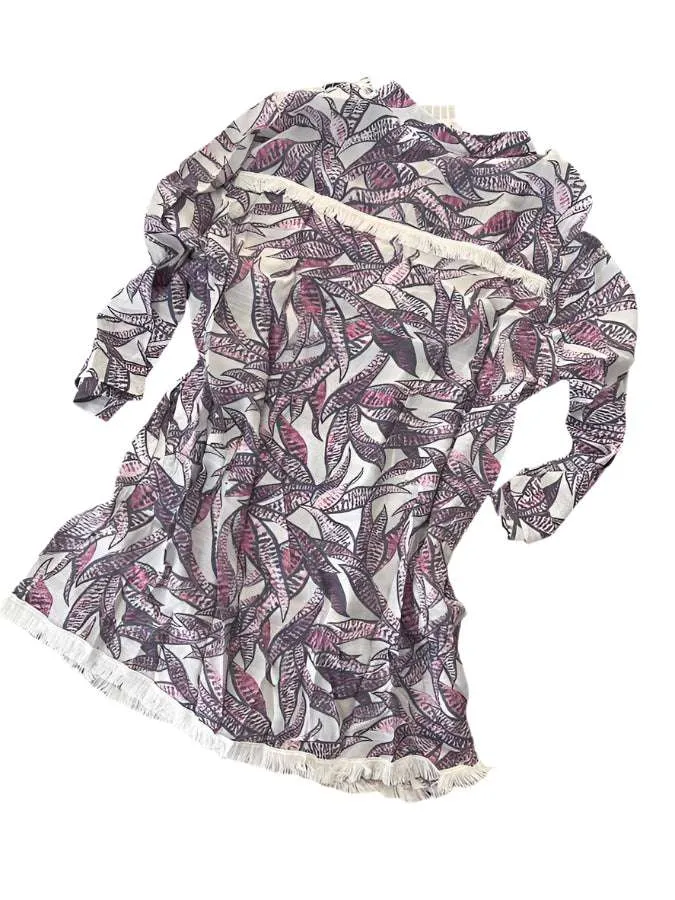 Resort Coastal - White Purple Tropical Floral