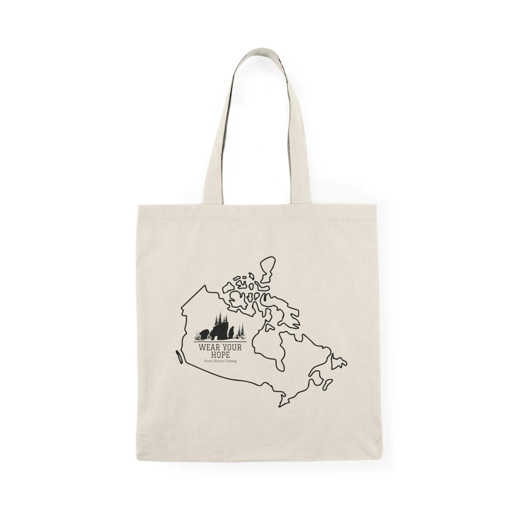 Rocky Shores Canadian Map Natural Tote Bag