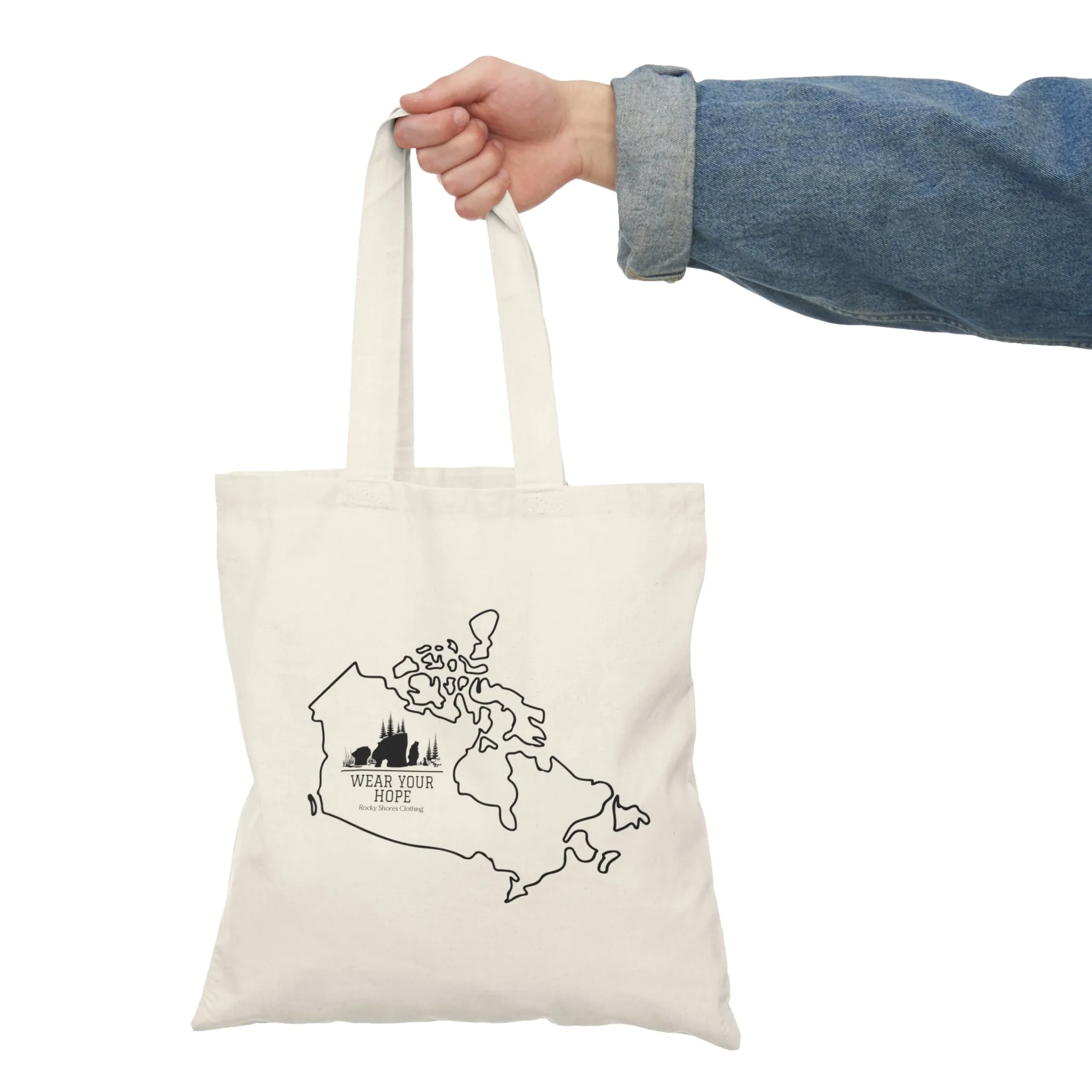 Rocky Shores Canadian Map Natural Tote Bag