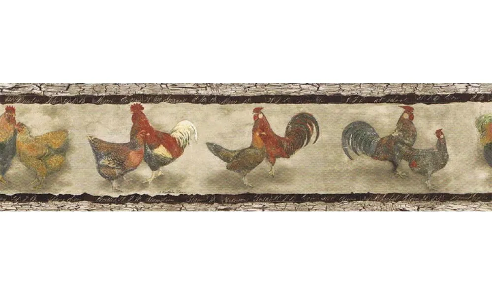 Roosters B76455 Wallpaper Border