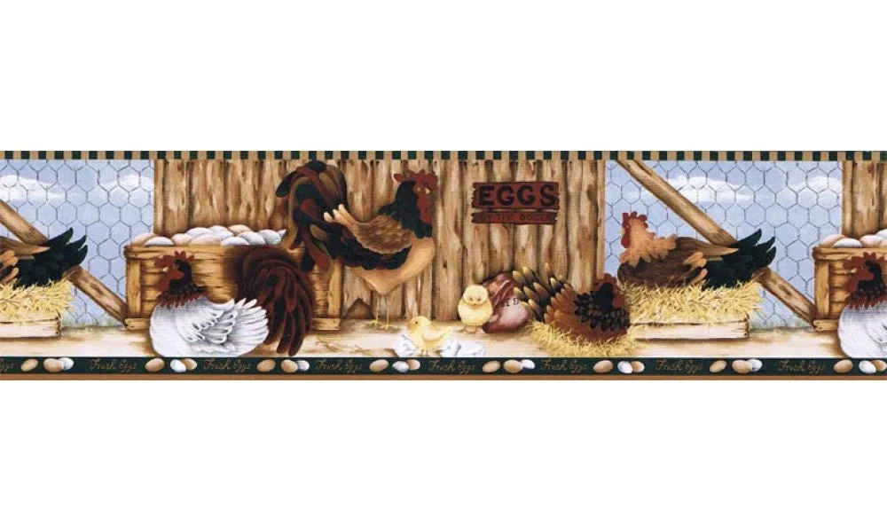 Roosters LBO223B Wallpaper Border