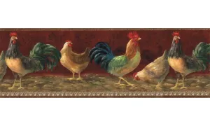 Roosters TH29004B Wallpaper Border