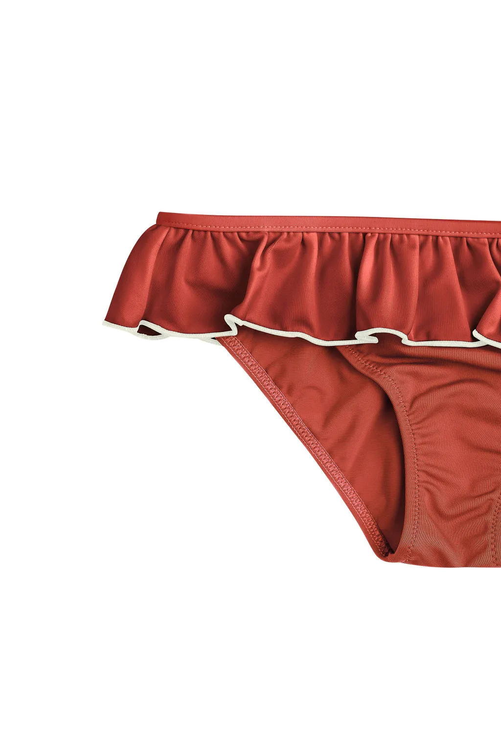 Ruffle Bikini in Terracotta and Ivory