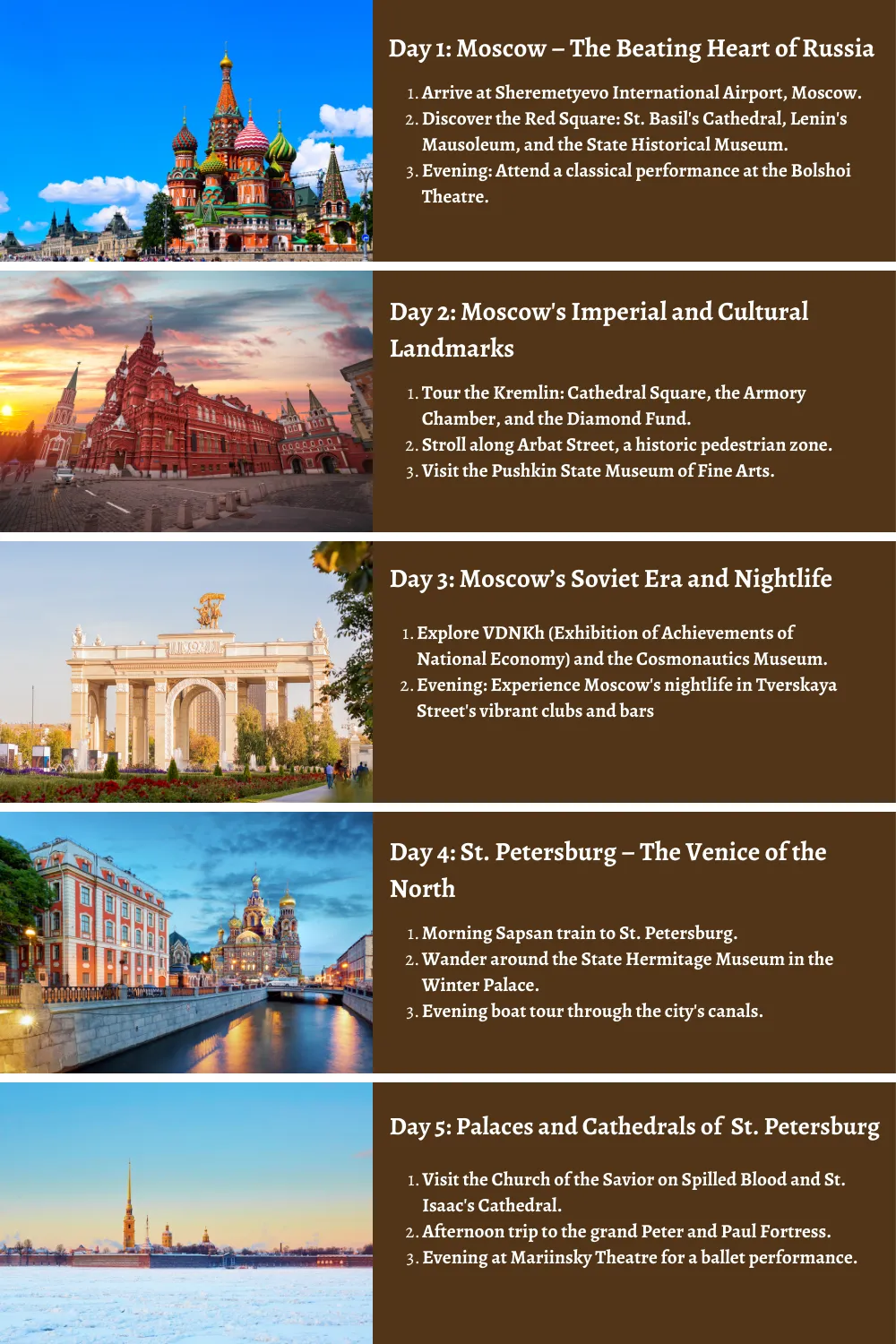 Russia - From Tsarist Palaces to Trans-Siberian Trails: A Comprehensive 10-Day Guide