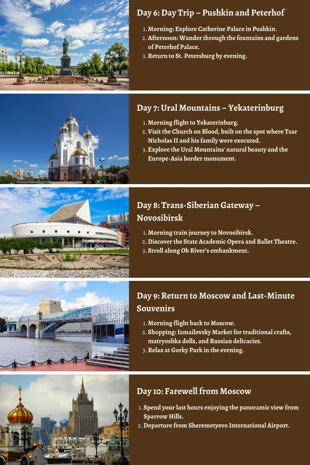 Russia - From Tsarist Palaces to Trans-Siberian Trails: A Comprehensive 10-Day Guide