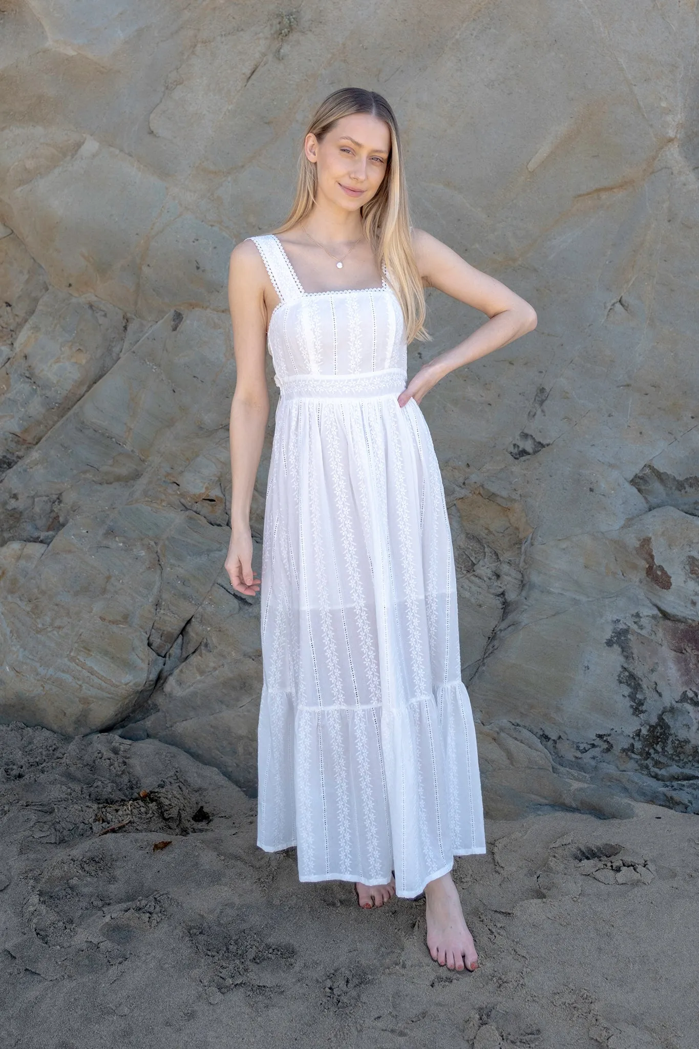 Saltbloom Eyelet Maxi Dress