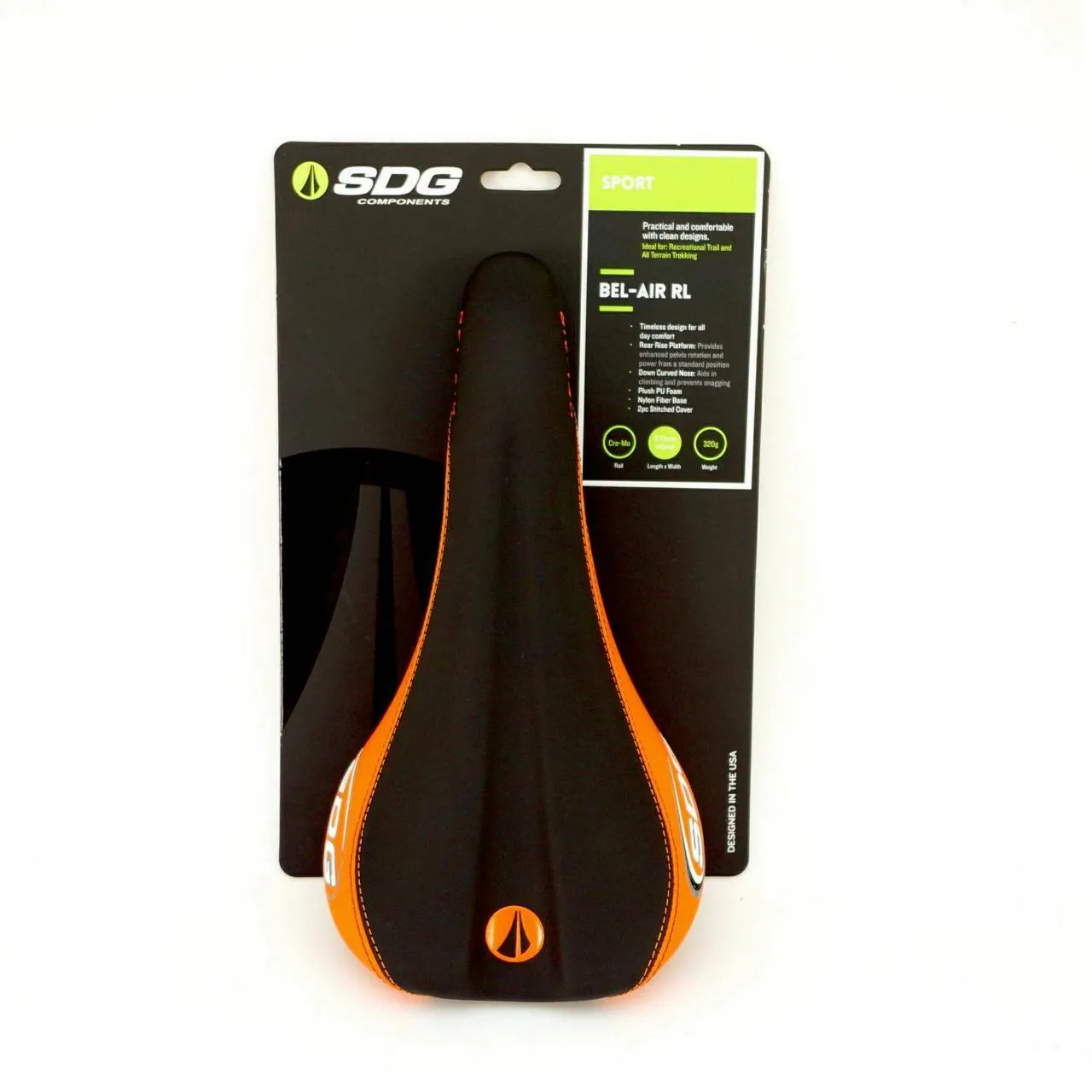 SDG Bel-Air RL 270x140mm Cro-Mo Road Bike MTB Bicycle Saddle Orange/Army Camo