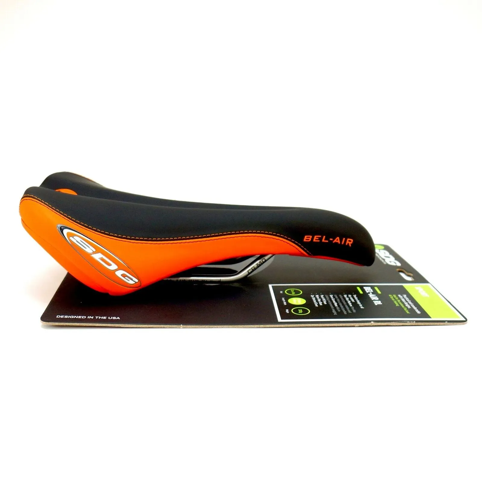 SDG Bel-Air RL 270x140mm Cro-Mo Road Bike MTB Bicycle Saddle Orange/Army Camo