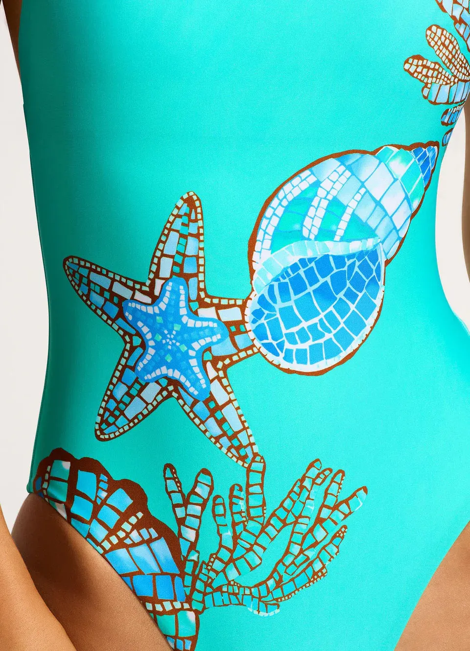 SEAFOLLY- WOMEN'S ONE PIECE LA MER SCOOP NECK SWIMSUIT