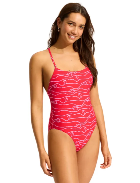 SEAFOLLY- WOMEN'S ONE PIECE SET SAIL SCOOP NECK SWIMSUIT