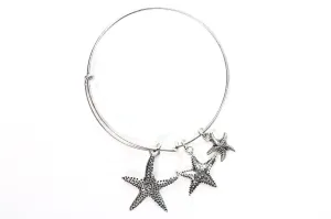 Silver Tone Charm Bangle