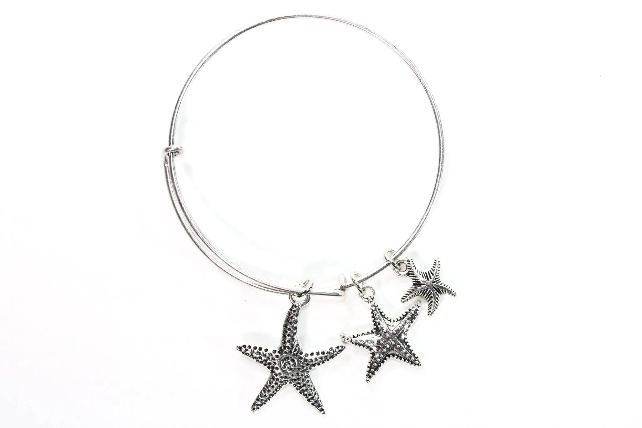 Silver Tone Charm Bangle