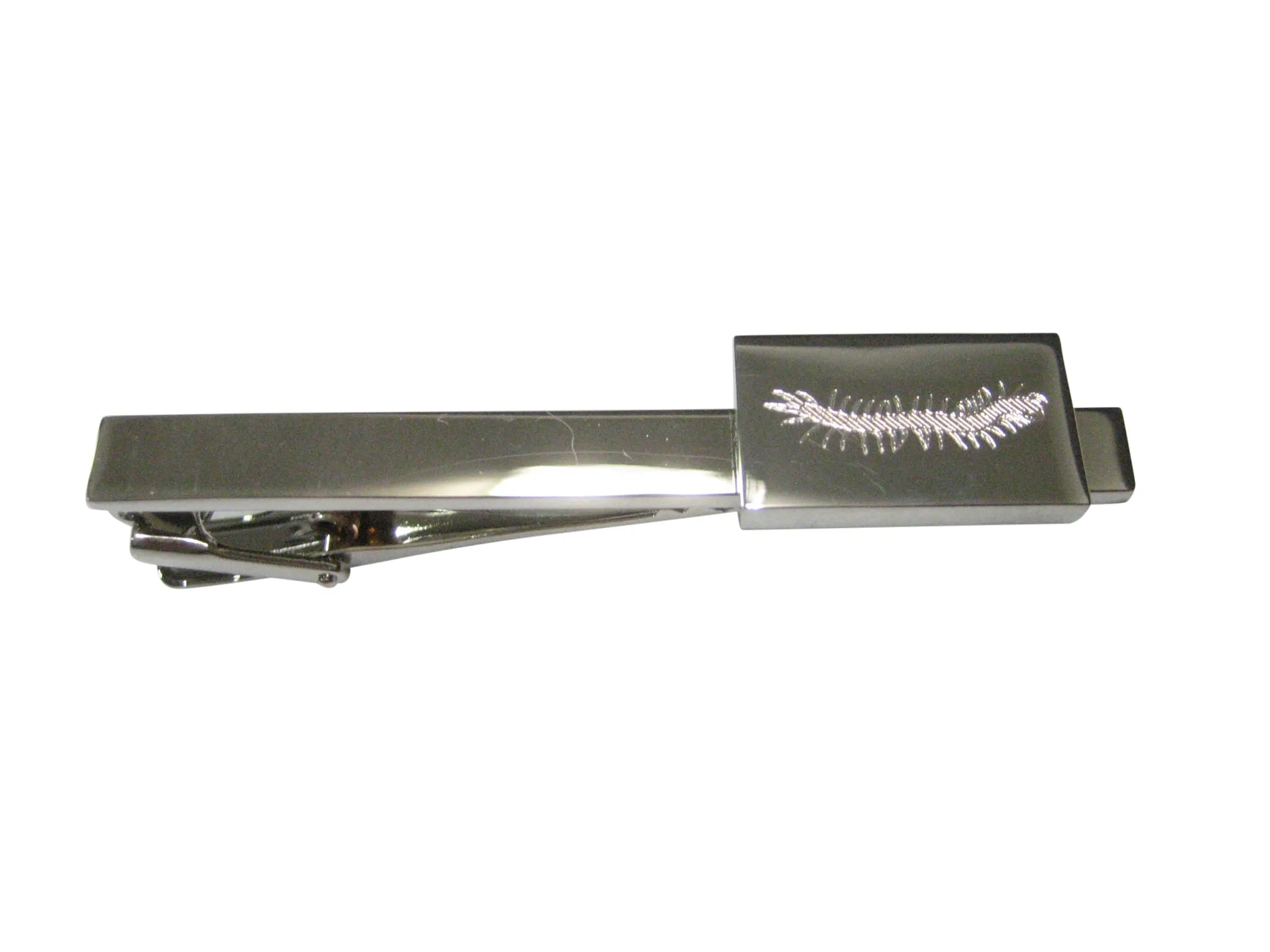 Silver Toned Etched Centipede Bug Insect Tie Clip