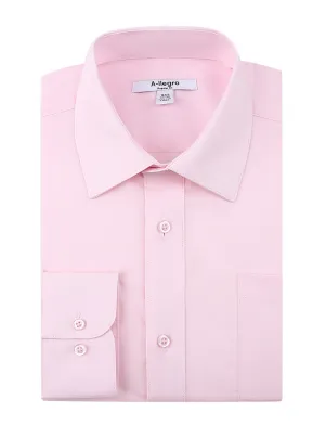 Slim Fit Cotton Convertible Cuff Dress Shirt Pink S-S100