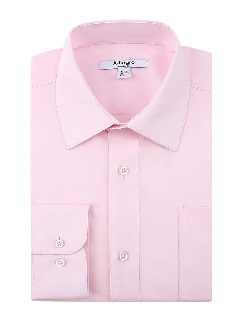 Slim Fit Cotton Convertible Cuff Dress Shirt Pink S-S100