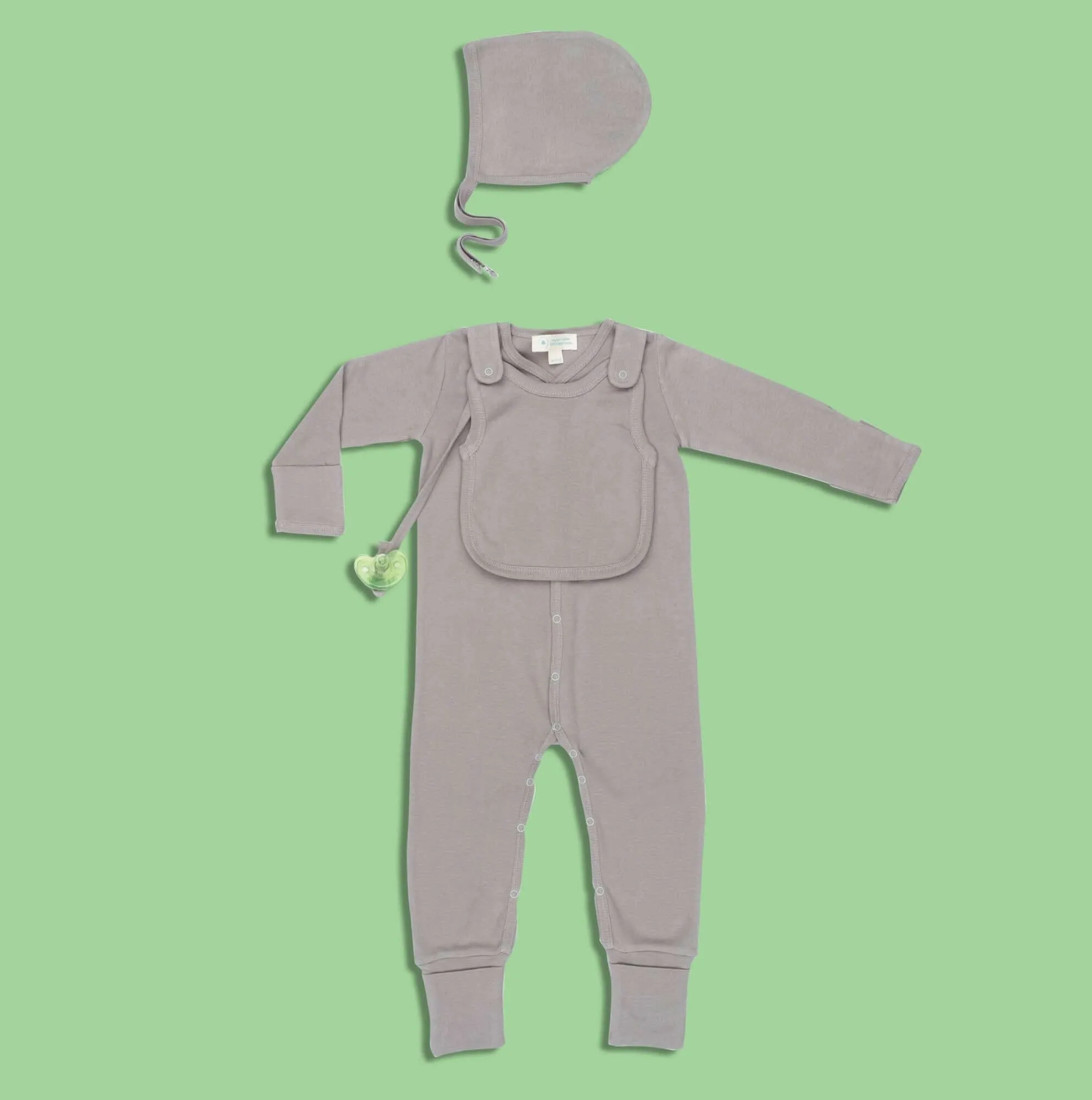 Smart Footed One-Piece   Bib - Gray