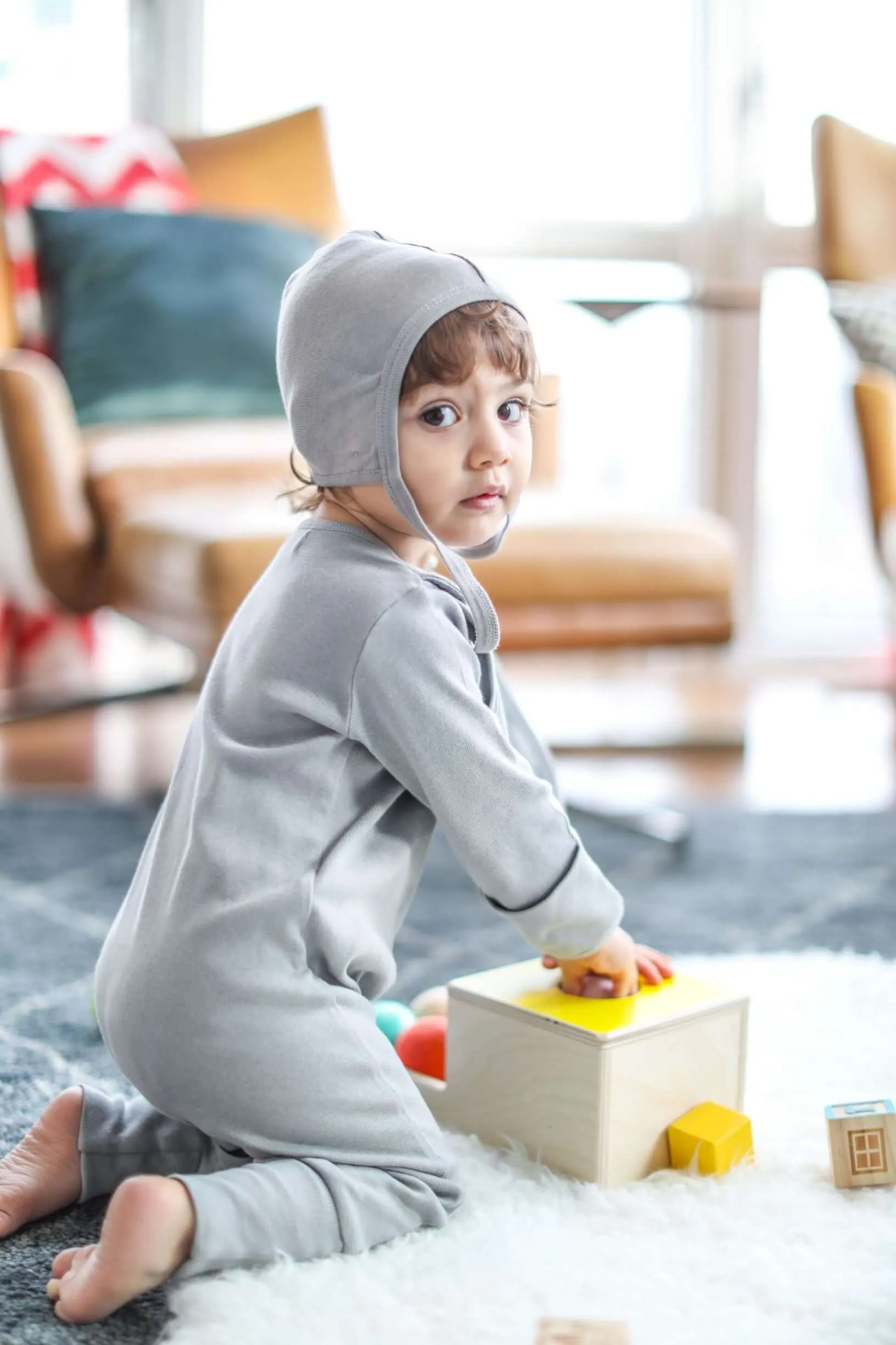 Smart Footed One-Piece   Bib - Gray