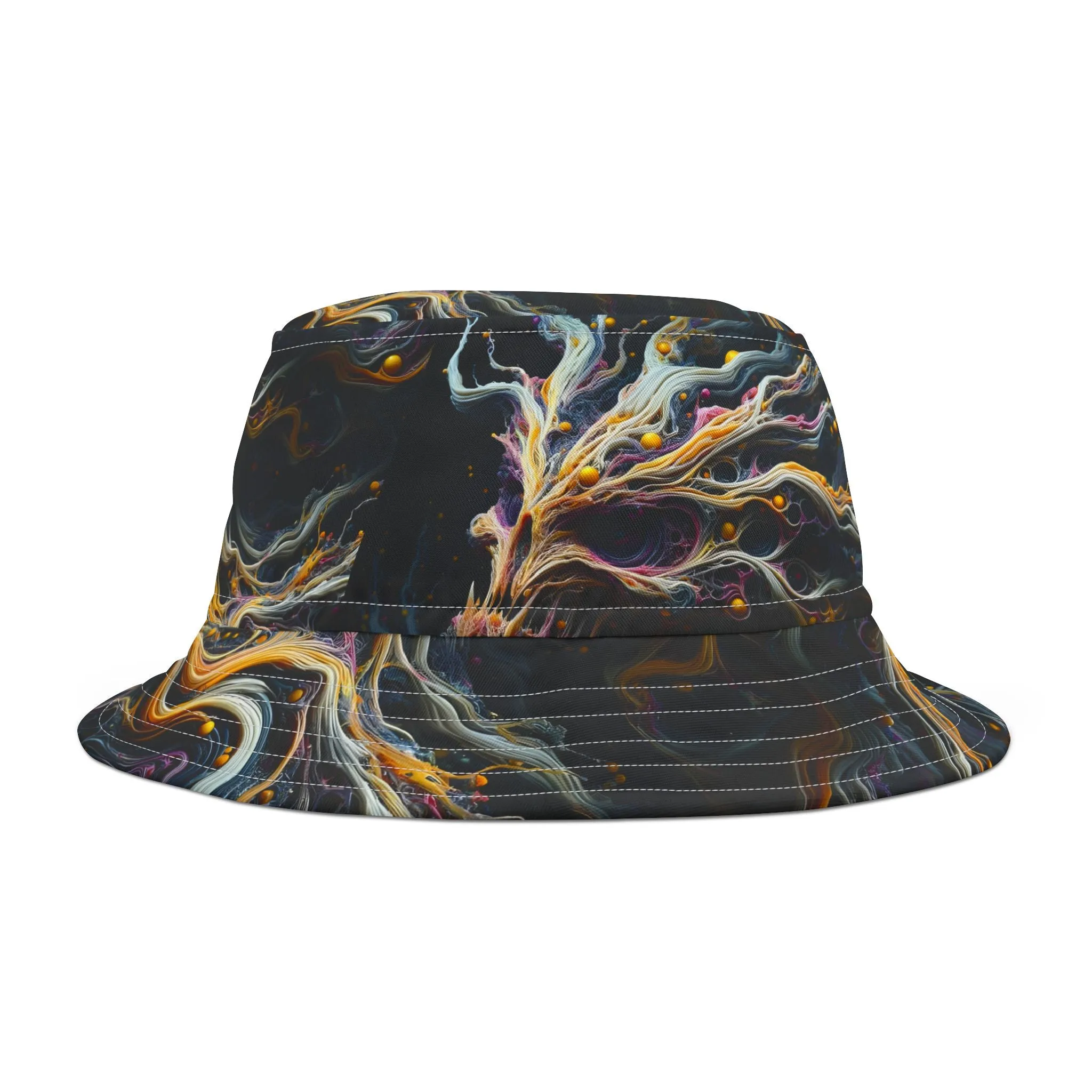 SNRG Abstractz Bucket Hat, Unique Streetwear Cap, Hip Hop Headwear,  Fashion Accessory, Trendy Hat