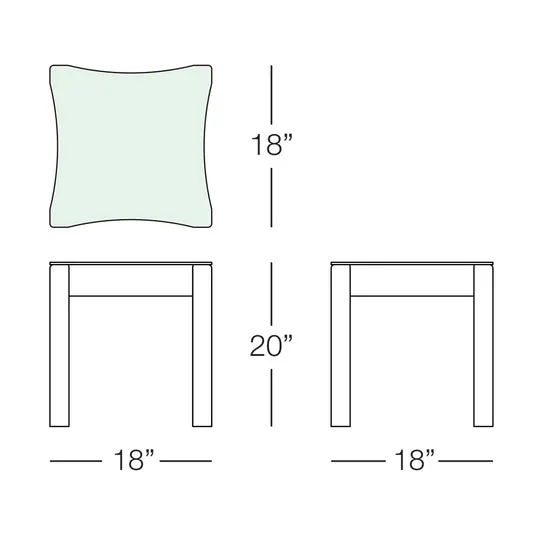 South Beach Side Table with Glass