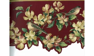 Sparrows Maroon Background TS106404 Wallpaper Border