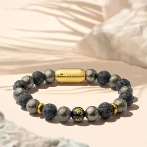 Spiritual Pyrite Natural Stone OM Bracelet