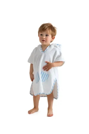 SS25 Meia Pata Boys Blue & White Stripe Beach Poncho
