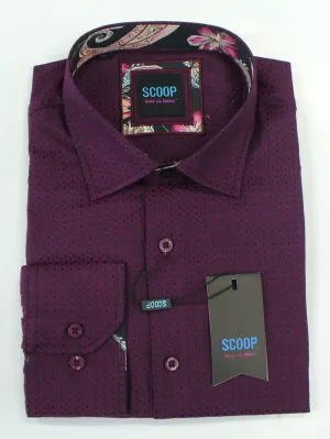 Steven Long Sleeve Shirt - Burgundy