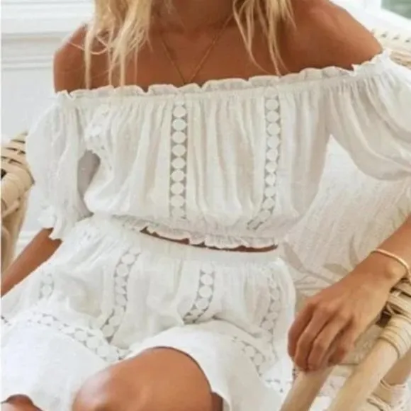 Stunning Embroidered Off-Shoulder Two-Piece Dress