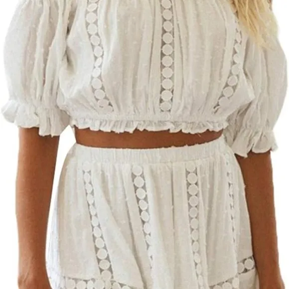 Stunning Embroidered Off-Shoulder Two-Piece Dress