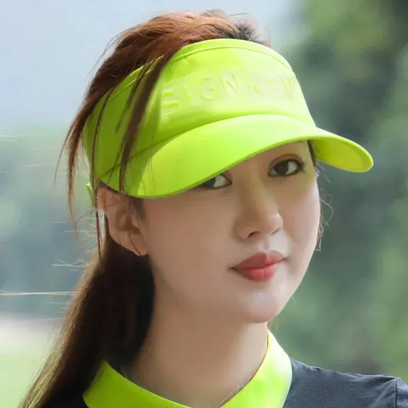Stylish Golf Sun Visor with Letter Print: Adjustable & Breathable