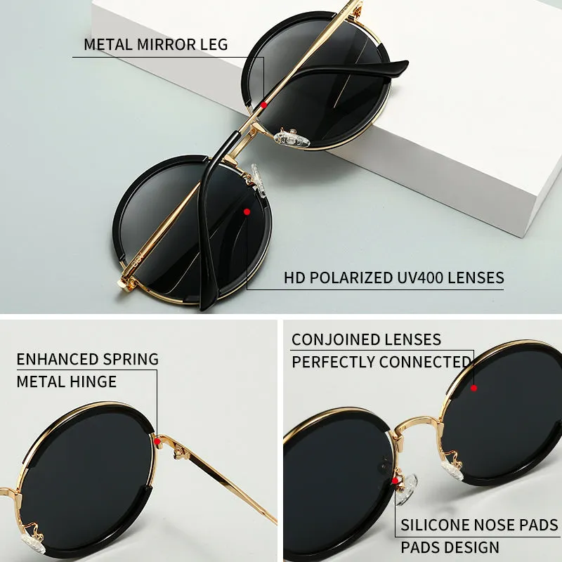 Stylish Round Frame Polarized Sunglasses