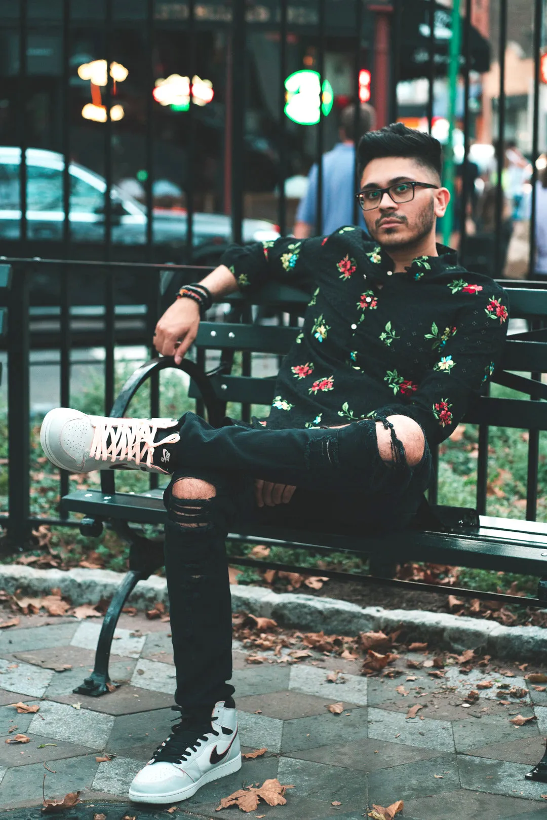 SUMEET Floral Eyelet Kurta Shirt