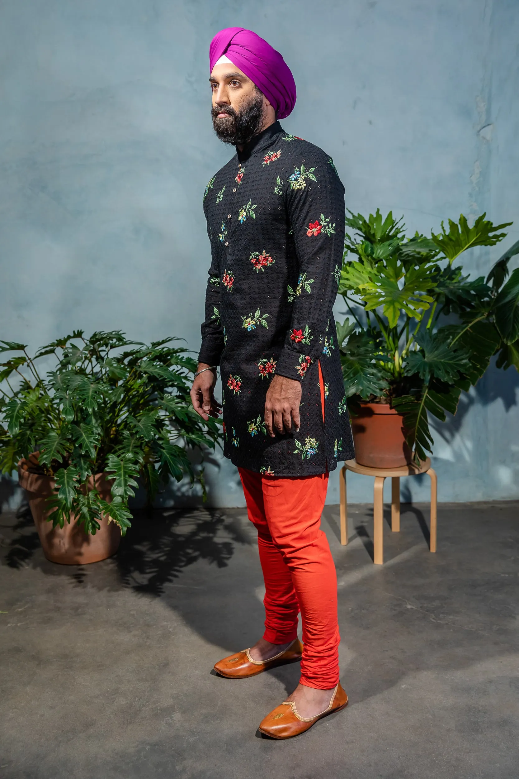 SUMEET Floral Eyelet Kurta Shirt