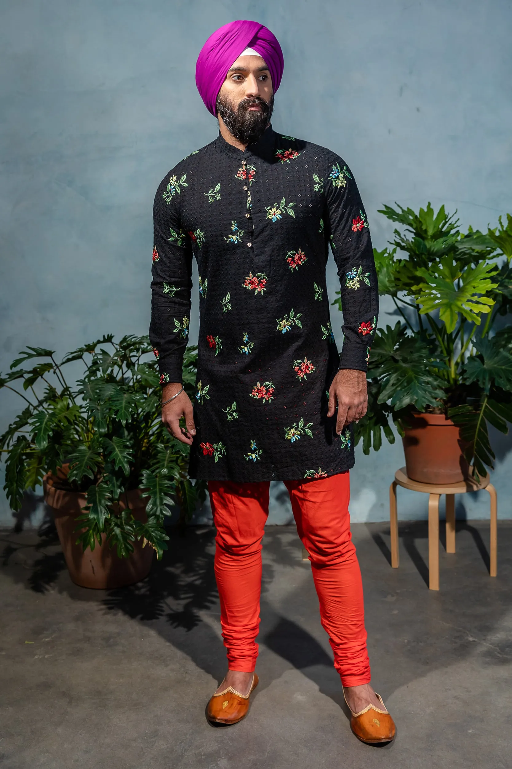 SUMEET Floral Eyelet Kurta Shirt