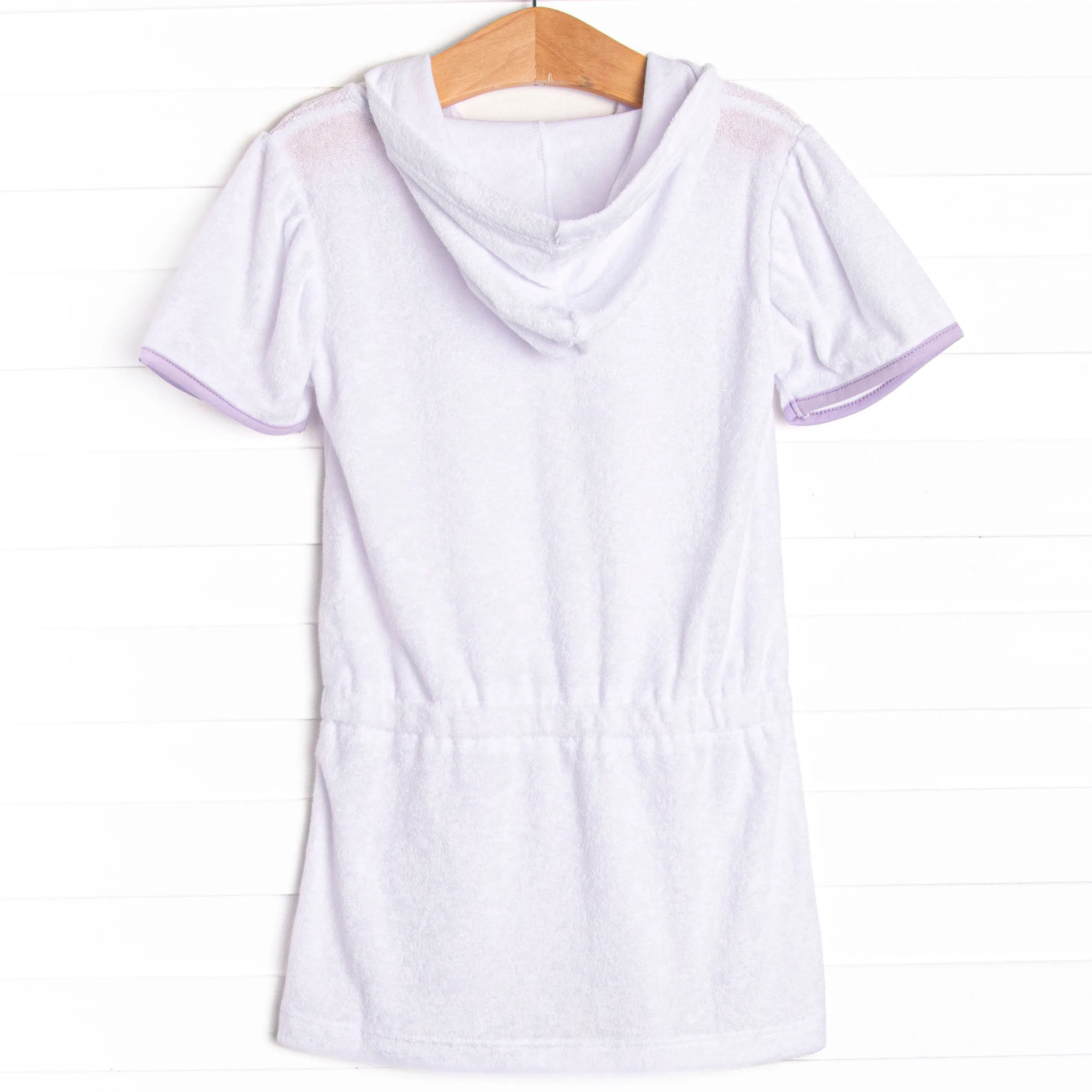 Sunny Day Shade Hooded Cover Up, White and Purple