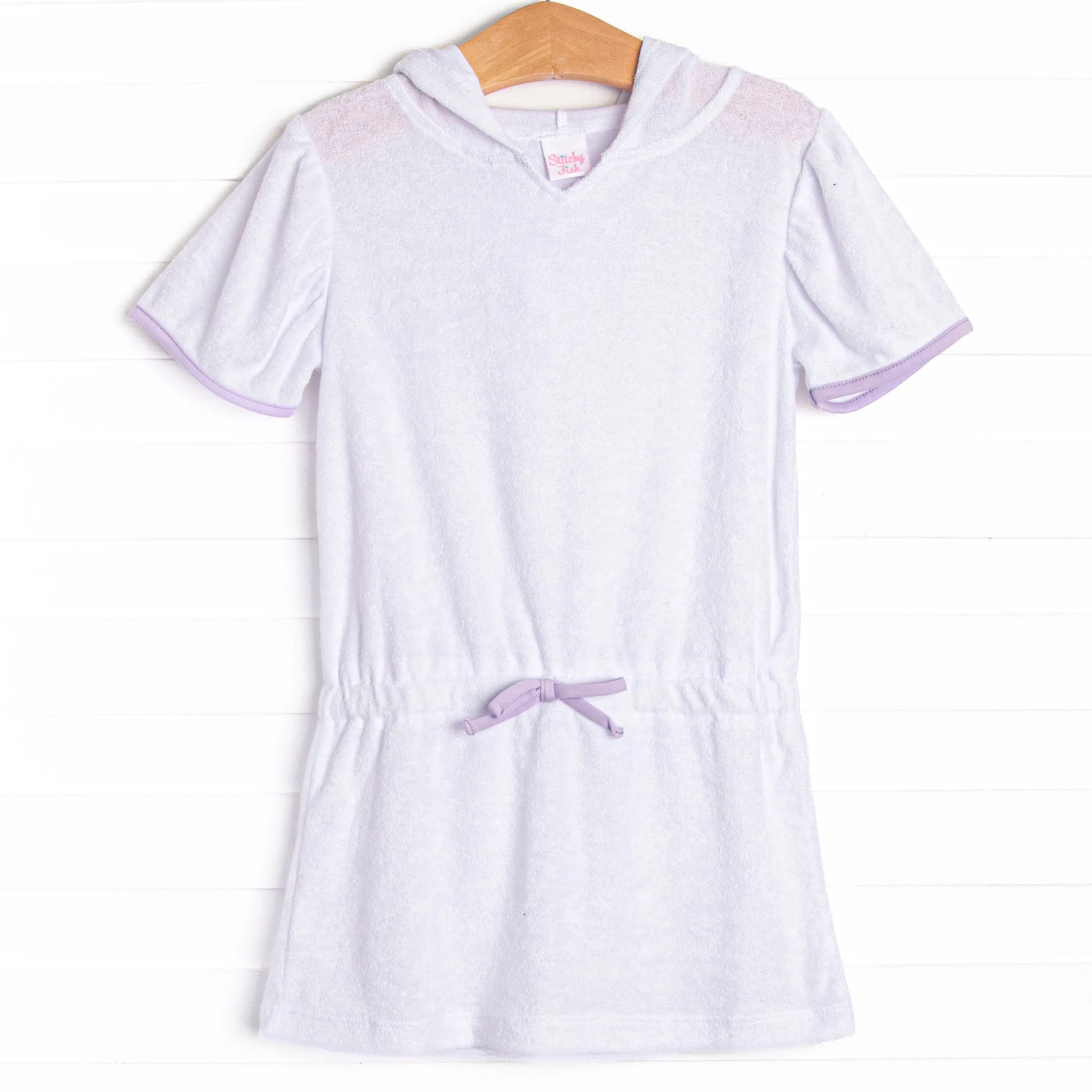 Sunny Day Shade Hooded Cover Up, White and Purple