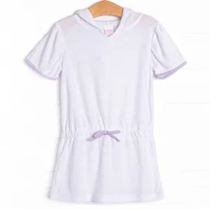 Sunny Day Shade Hooded Cover Up, White and Purple