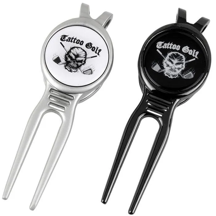 TattooGolf Divot Tool with Magnetic Ball Marker Black Nickel (A001-BN)