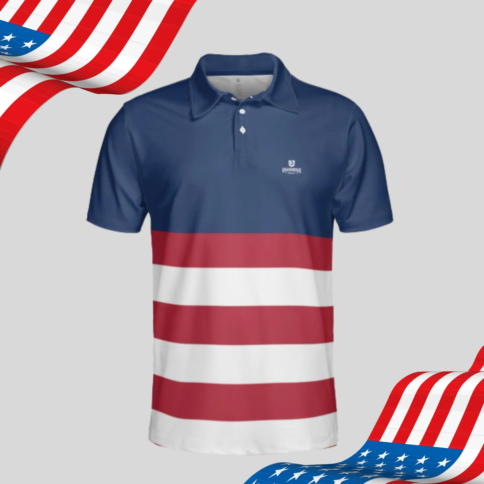 The Red White and Blue Golf polo
