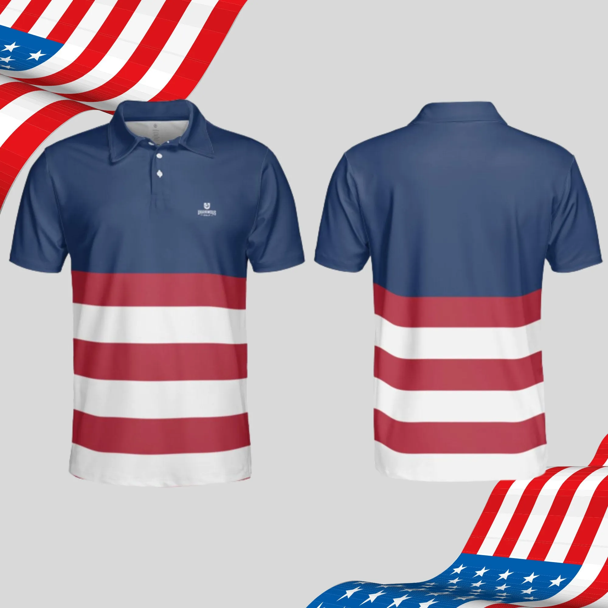 The Red White and Blue Golf polo